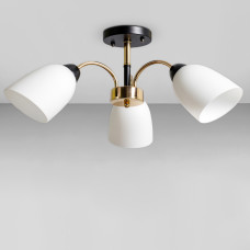 Люстра стельова Light House SC-18699/3 FG+BK D580*250 чорний + золото, плафон білий 