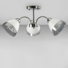 Люстра стельова Light House SC-18700/3 CR D550*250 хром, плафон білий + сірий