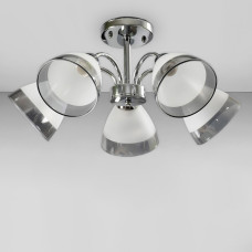 Люстра стельова Light House SC-18700/5 CR D550*250 хром, плафон білий + сірий