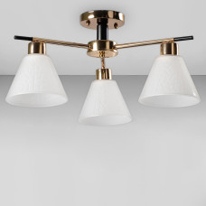 Люстра стельова Light House SC-18701/3 FG+BK D540*230 золото + чорний, плафон білий 