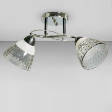 Люстра стельова Light House SC-18704/2 CR+BK 450*160*240 хром + чорний, плафон білий + прозорий