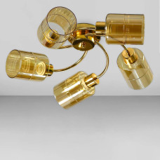 Люстра стельова Light House SC-18705/5 FG D520*210 золото, плафон медовий 