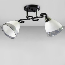Люстра стельова Light House SC-18731/2 CR+BK 450*180*240 хром + чорний, плафон білий з сірим