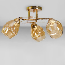 Люстра стельова Light House SC-18732/3 FG D480*230 золото, колір плафону янтарний