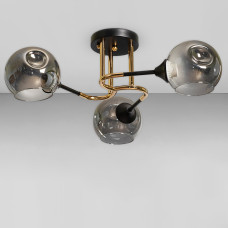 Люстра потолочная Light House SC-18733/3 FG+BK D520*210 черный + золото, цвет плафона стальной