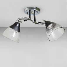 Люстра стельова Light House SC-18736/2 CR+BK 450*240*260 хром + чорний, плафон прозорий + чорний