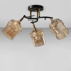 Стельова люстра Light House SC-18738/3 BK+FG 50*50*26 чорний + золото, колір плафона медовий