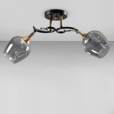 Люстра стельова Light House SC-18739/2 BK+FG 55*29*26 чорний + золото, колір плафону димчастий