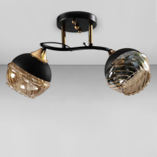 Люстра стельова Light House SC-18741/2 BK+FG 440*180*240 чорний+золото, колір плафону медовий+чорний