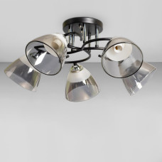 Люстра стельова Light House SC-18664/5 CR+BK D550*240 хром + чорний, колір плафона сталевий