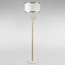 Світильник підлоговий Торшер з абажуром DL-18761/1F латунь, плафон білий