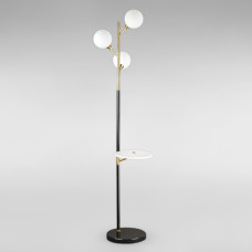 Світильник підлоговий Торшер DL-18763/3F чорний + золото, плафон шар білий