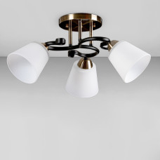 Стельова люстра Light House SH-18165/3A AB+BK 520*520*230 E27 бронза + чорний, плафон білий