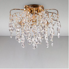Люстра кришталева стельова Light House SH-18171/4 FG 400*400*340 золото