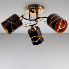 Стельова люстра Light House SH-18172/3 FG+BK 500*500*240 золото плафон чорний 