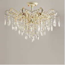 Люстра кришталева стельова Light House SH-18175/6 LWG 680*680*500 білий із золотом