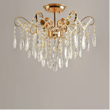 Люстра кришталева стельова Light House SH-18176/4 FG 520*520*420 золото