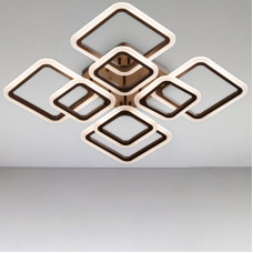 Стельова люстра LED з димером Light House SL-18185/4+4B COFFE 192W DIMMER 3000-6000 H120*L600*W600 кавова