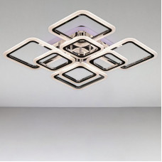 Люстра стельова LED з диммером та RGB з підсвічуванням Light House SL-18185/4+4B CR+RGB 192W DIMMER 3000-6000 H120*L600*W600 хром