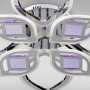 Зображення Стельова люстра LED Light House SC-18194/4+4 CR 152W 2.4G 3D 760/560*90 хром ИМ Light-Deco 1 