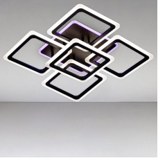 Стельова люстра LED з RGB підсвічуванням Light House SC-18196/4+1C BK+PK/MIX/BL 150W+10W 2.4G 610*610*120 чорна