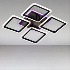 Стельова люстра LED з RGB підсвічуванням Light House SC-18196/4C BK+PK/MIX/BL 120W+10W 2.4G 630*630*80 чорна