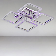 Стельова люстра LED з RGB підсвічуванням Light House SC-18196/4C CR+PK/MIX/BL 120W+10W 2.4G 630*630*80 хром