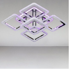 Стельова люстра LED з підсвічуванням Light House SC-18205/4+1C CR+PK/MIX/BL 130W+14W 2.4G 530*530*120 хром