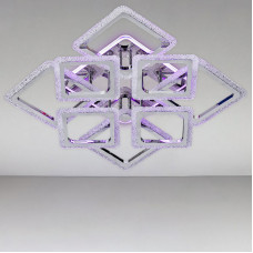 Стельова люстра LED з підсвічуванням Light House SC-18206/4+4C CR+PK/MIX/BL 184W+10W 2.4G 600*600*120 хром