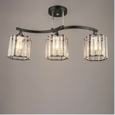 Люстра стельова Light House SC-18215/3 BK+CR 60*14*25.5 чорний + хром