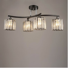 Люстра стельова Light House SC-18215/4 BK+CR 76*32*25.5 чорний + хром