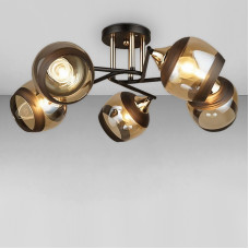 Люстра потолочная Light House SC-18216/5 BK+FG 53*53*21 черный + золото