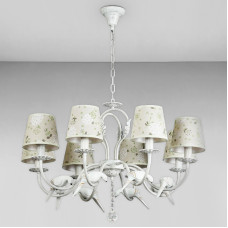 Люстра підвісна з абажуром Light House SH-18218/8 WT 770*770*950 E14*8 біла