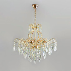 Люстра підвісна кришталева Light House SH-18229/6 FG 400*400*460 золото