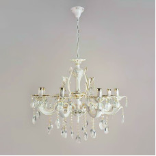 Люстра підвісна свічки Light House SH-18230/8 FFGW 680*680*650 білий із золотом