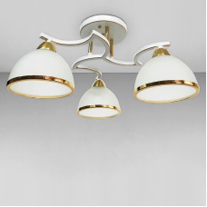 Люстра стельова Light House SH-18236/3A WT+FG 490*490*240 білий із золотом