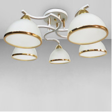 Люстра стельова Light House SH-18236/5A WT+FG 600*600*240 білий із золотом