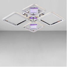 Стельова люстра LED з підсвіткою Light House SC-18238/2+2 CR 104W 2.4G 3D670*580*90 хром