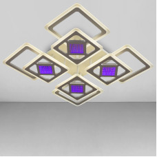 Стельова люстра LED з підсвіткою Light House SC-18238/4+4 WH 216W 2.4G 3D 580*580*120 біла