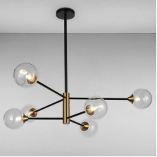 Люстра молекула подвесная Light House LS-17078-6 BK+CL черная