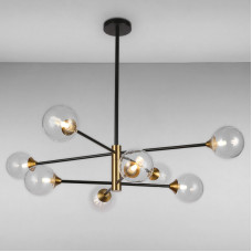 Люстра молекула підвісна Light House LS-17078-8 BK+CL чорна