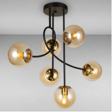 Люстра молекула підвісна Light House LS-17079-6 BK+BR чорна