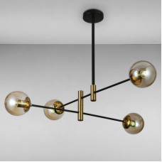 Люстра молекула підвісна Light House LS-17093-4 BK+BR чорна