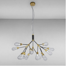 Люстра подвесная Light House LS-17131-15 BK+CL золото + черный