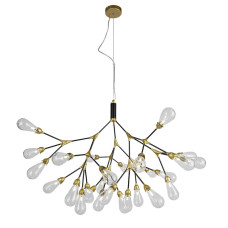 Люстра підвісна Light House LS-17131-27 BK+CL чорна із золотом