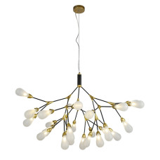 Люстра підвісна Light House LS-17131-27 BK+WH чорна із золотом