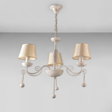 Люстра підвісна з абажуром Light House SRS-18493/3 білий із золотом
