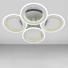 Люстра стельова світлодіодна з RGB підсвічуванням Light House SC-18510/2+2C WH/RGB 160W+8W 2.4G D650*120, колір білий