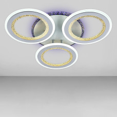 Люстра стельова світлодіодна з RGB підсвічуванням Light House SC-18510/3C WH/RGB 120W+8W 2.4G D600*80, колір білий