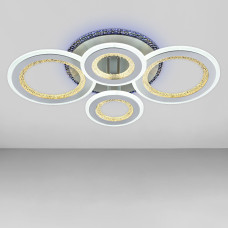 Люстра стельова світлодіодна з RGB підсвічуванням Light House SC-18511/2+2C WH/RGB 128W+8W 2.4G 620*390*120, колір білий